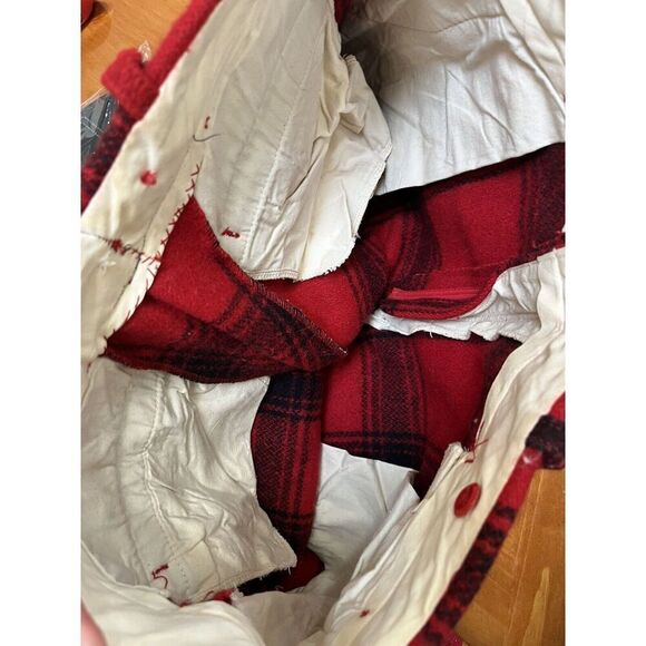 VINTAGE WOOL PANTS Buffalo Plaid Red Black Pockets Jogger Hunt Ski Snow 32x30 - Picture 8 of 16